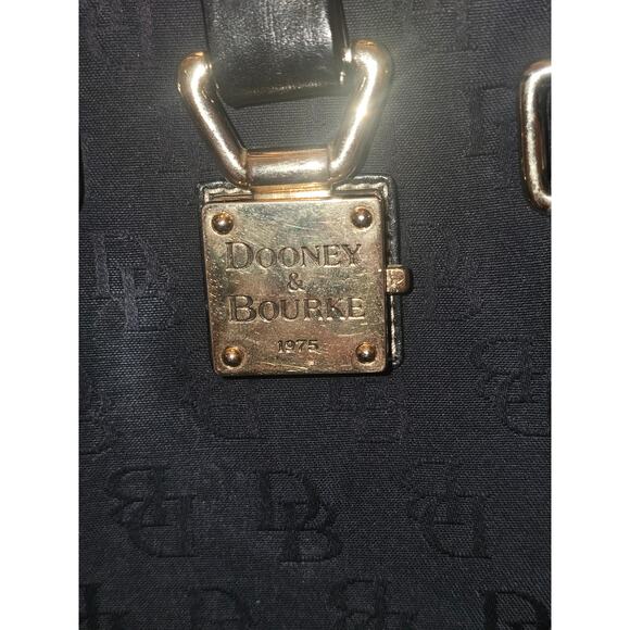 Dooney & Bourke Signature DB Monogram Purse Black Structured Designer Handbag - Picture 10 of 14